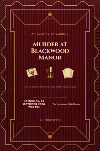 Murder Mystery Party invitation preview