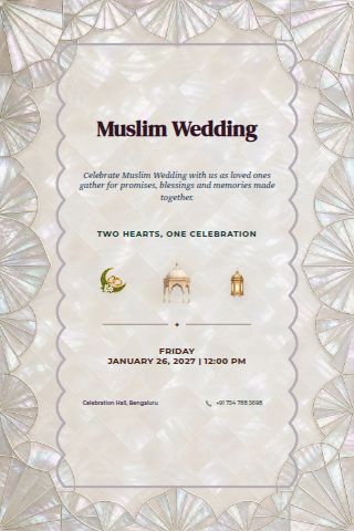 Muslim Wedding invitation preview