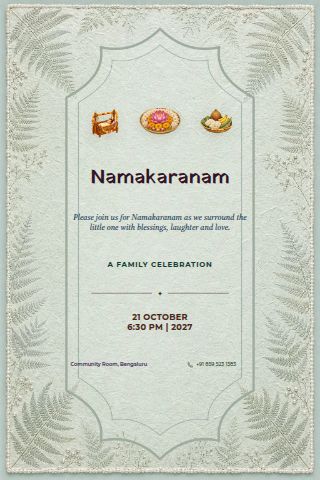 Namakaranam invitation preview