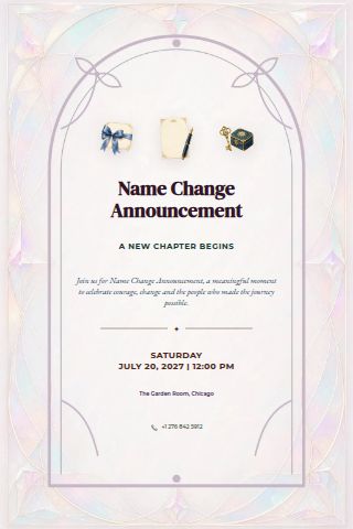 Name Change Announcement invitation preview