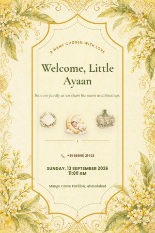Naming Ceremony invitation preview