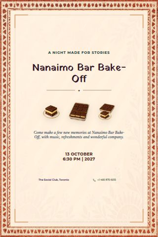Nanaimo Bar Bake-Off invitation preview