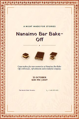 Nanaimo Bar Bake-Off invitation design preview