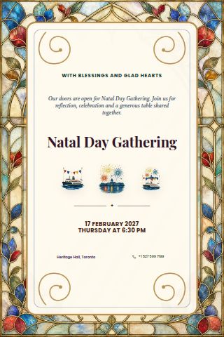 Natal Day Gathering invitation preview