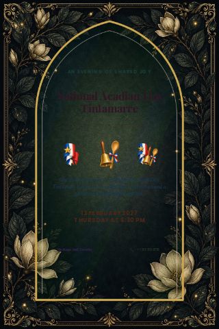 National Acadian Day Tintamarre invitation design preview