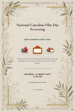 National Canadian Film Day Screening invitation design preview