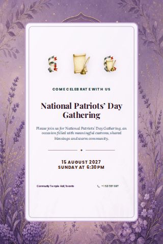 National Patriots’ Day Gathering invitation design preview