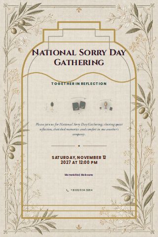 National Sorry Day Gathering invitation design preview