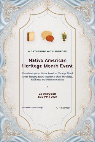 Native American Heritage Month Event invitation preview