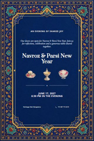 Navroz & Parsi New Year invitation preview