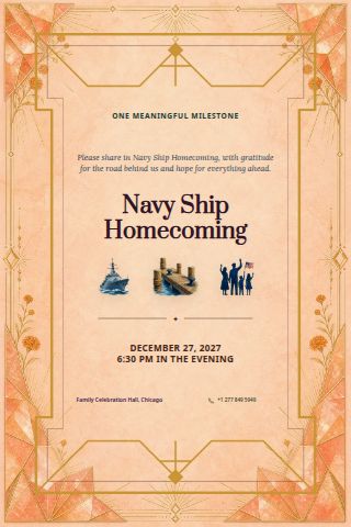 Navy Ship Homecoming invitation preview