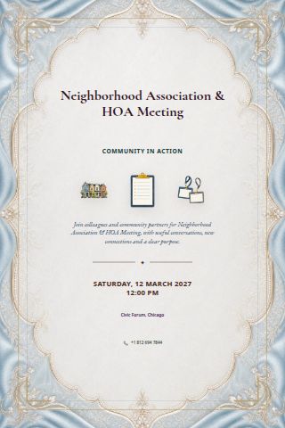 Neighborhood Association & HOA Meeting invitation preview