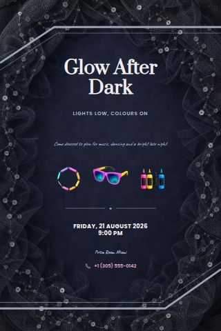 Neon & Glow Party invitation preview
