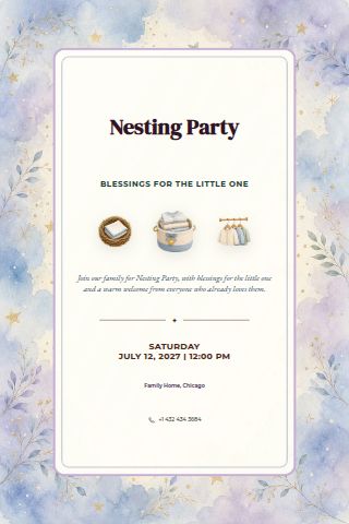 Nesting Party invitation preview
