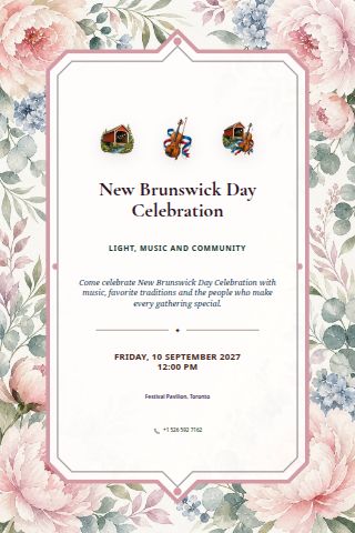 New Brunswick Day Celebration invitation preview