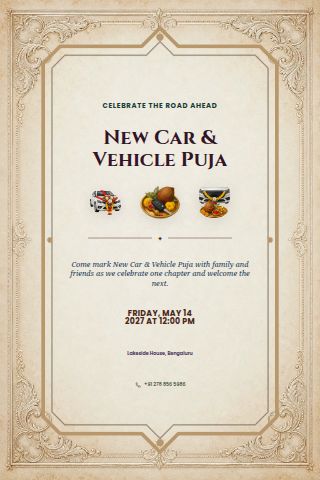 New Car & Vehicle Puja invitation preview