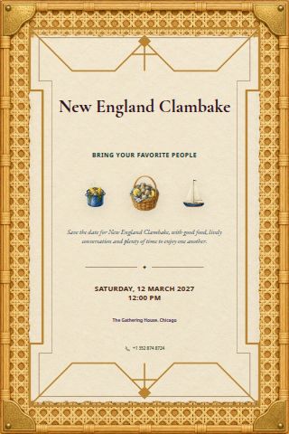 New England Clambake invitation preview