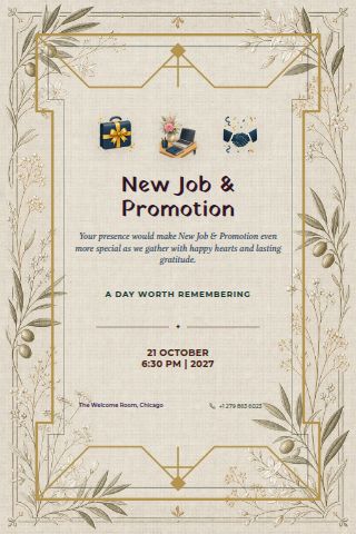 New Job & Promotion invitation preview