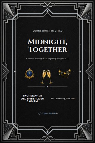 New Year's Eve invitation preview