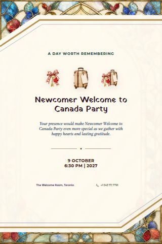 Newcomer Welcome to Canada Party invitation preview