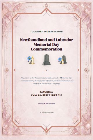Newfoundland and Labrador Memorial Day Commemoration invitation preview
