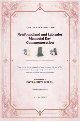 Newfoundland and Labrador Memorial Day Commemoration invitation design preview