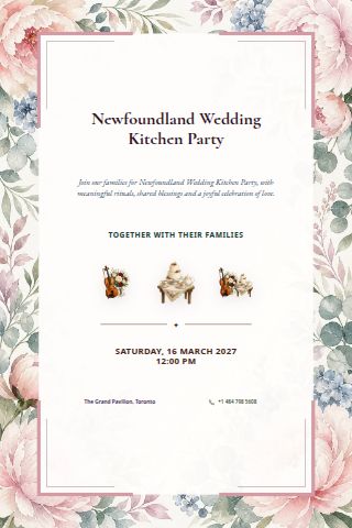 Newfoundland Wedding Kitchen Party invitation preview