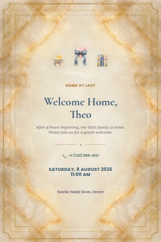 NICU Homecoming invitation preview