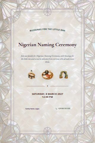 Nigerian Naming Ceremony invitation preview