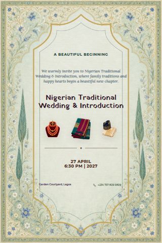 Nigerian Traditional Wedding & Introduction invitation preview
