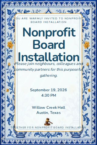 Nonprofit Board Installation invitation design preview