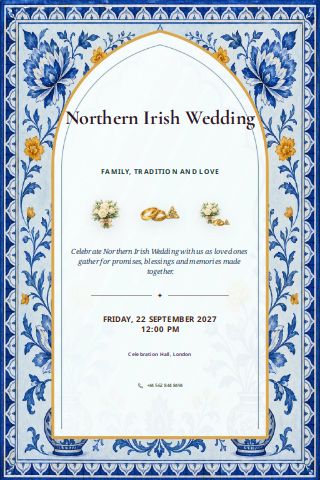 Northern Irish Wedding invitation preview
