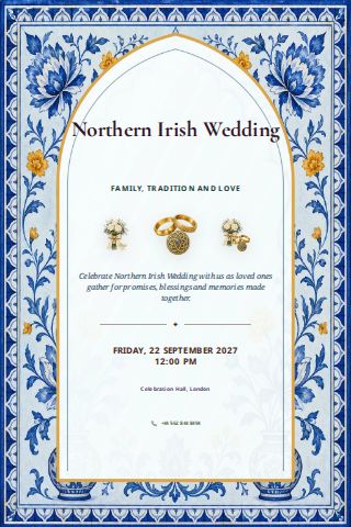 Northern Irish Wedding invitation design preview