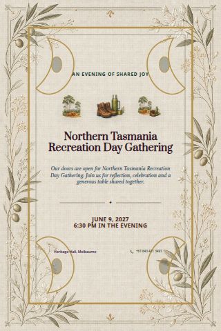 Northern Tasmania Recreation Day Gathering invitation preview