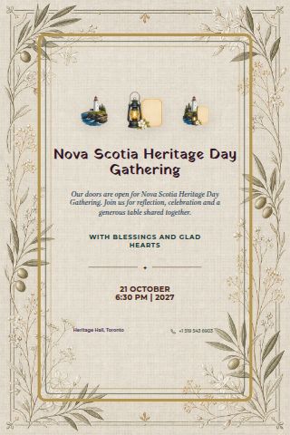 Nova Scotia Heritage Day Gathering invitation preview