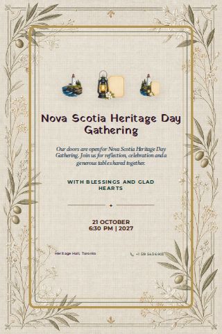 Nova Scotia Heritage Day Gathering invitation design preview