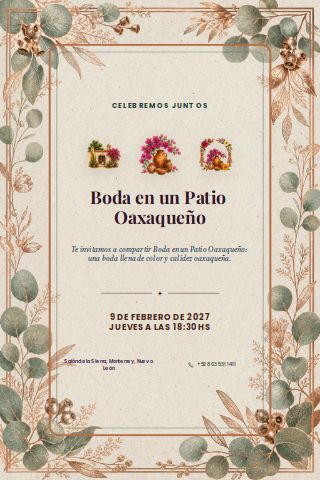 Oaxaca Courtyard Wedding invitation preview