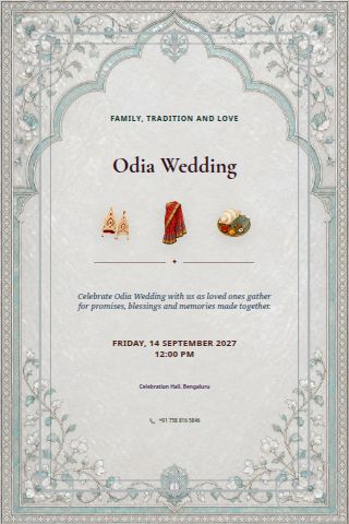 Odia Wedding invitation preview