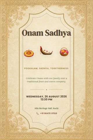 Onam invitation preview