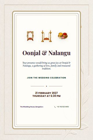 Oonjal & Nalangu invitation preview