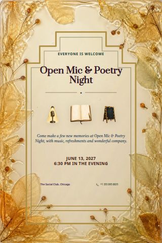 Open Mic & Poetry Night invitation preview
