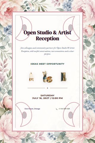 Open Studio & Artist Reception invitation preview