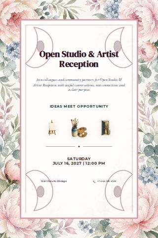 Open Studio & Artist Reception invitation design preview