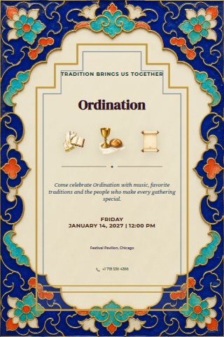 Ordination invitation preview