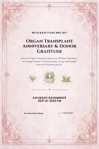 Organ Transplant Anniversary & Donor Gratitude invitation design preview