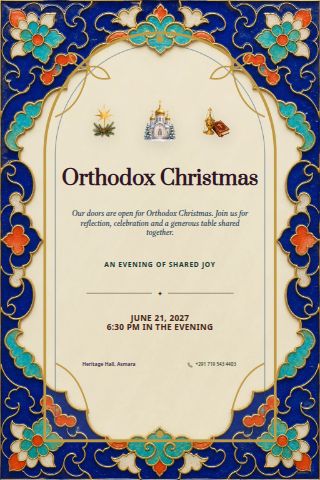 Orthodox Christmas invitation preview