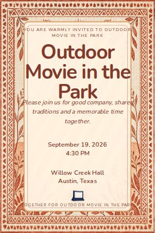 Outdoor Movie in the Park invitation design preview
