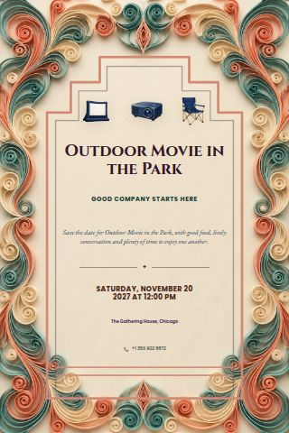 Outdoor Movie in the Park invitation preview