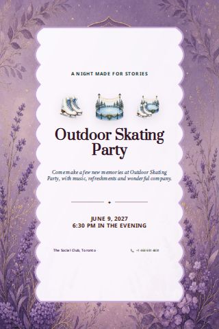 Outdoor Skating Party invitation design preview
