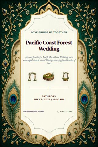 Pacific Coast Forest Wedding invitation preview